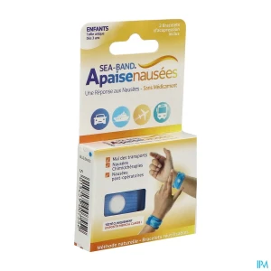 Sea-band bracelet anti-nausée enfant bleu x2