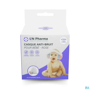 L2n casque anti-bruit bébé 3mois+ rose
