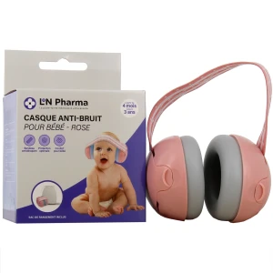 L2n casque anti-bruit bébé 3mois+ rose