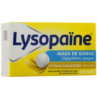 Lysopaïne sans sucre comprimé à sucer citron gingembre x36