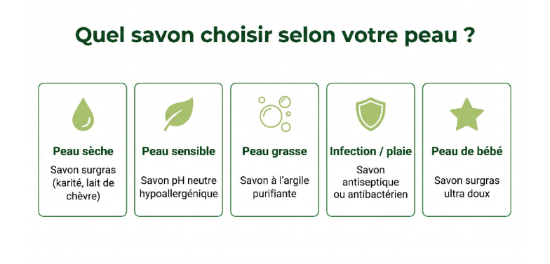 comparatifs des types de savons