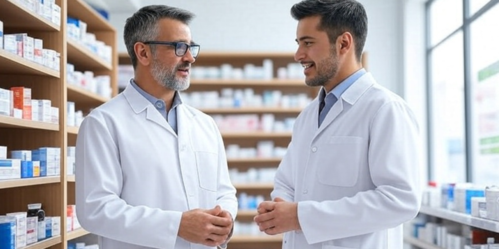 deux pharmaciens ayant un dialogue