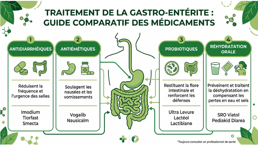liste des type catégories de médicaments contre la gastro