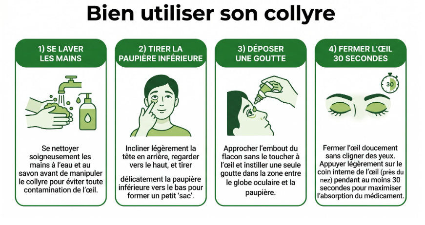 comment utiliser collyre schema