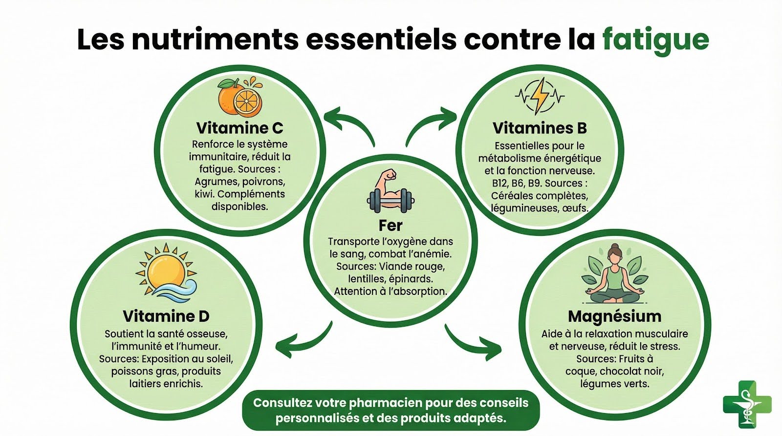 liste des nutriments importants pour lutter contre la fatigue