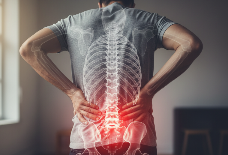 un homme qui a mal au dos