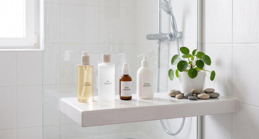 exemple de produits dans une douche