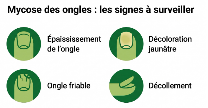 les signes d'une mycose de l'ongle