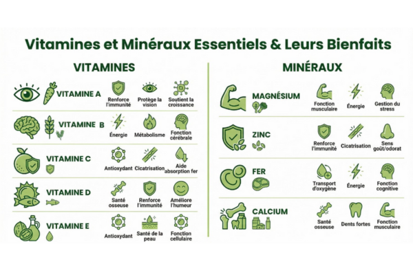 liste des catégories de vitamines et leurs effets